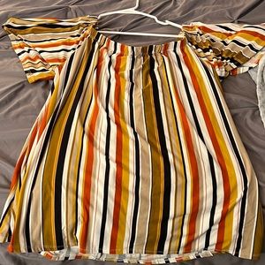 Off the Shoulder Striped Blouse